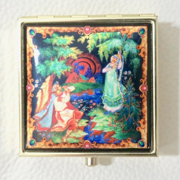 Other - Vintage Oil Painting Art Stash Box with Mirror